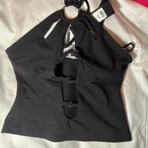 Black cut out top with adjustable straps